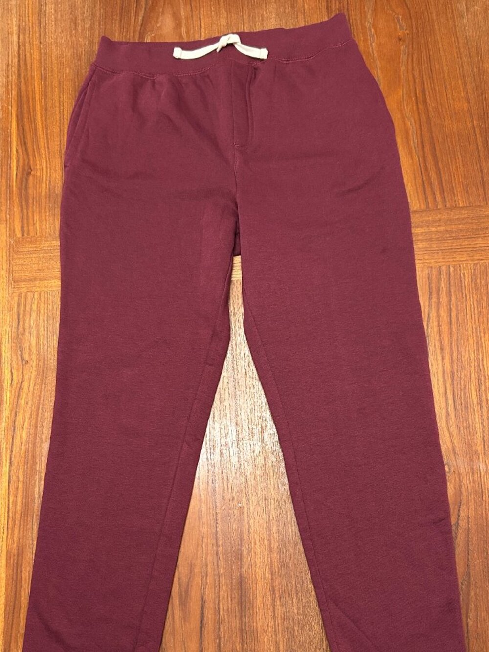 Lands' End Big Boys XL (14-16) Pull-On Burgundy Sweatpants Joggers Fleece Lined